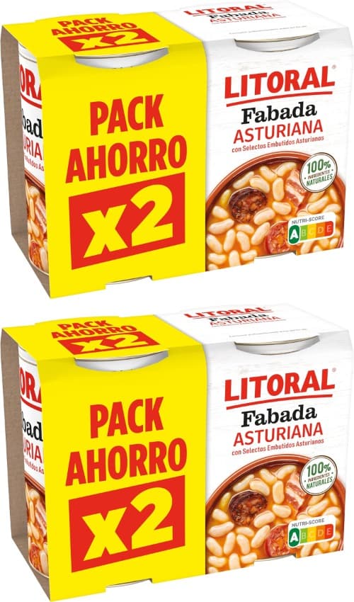 LITORAL Fabada Asturiana dupla de duas latas de 420g x 4