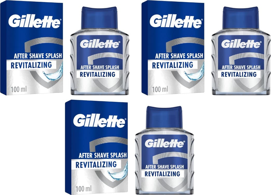 Gillette Série loção para após a barbear Splash, fragrância revitalizante, 100 ml x 3