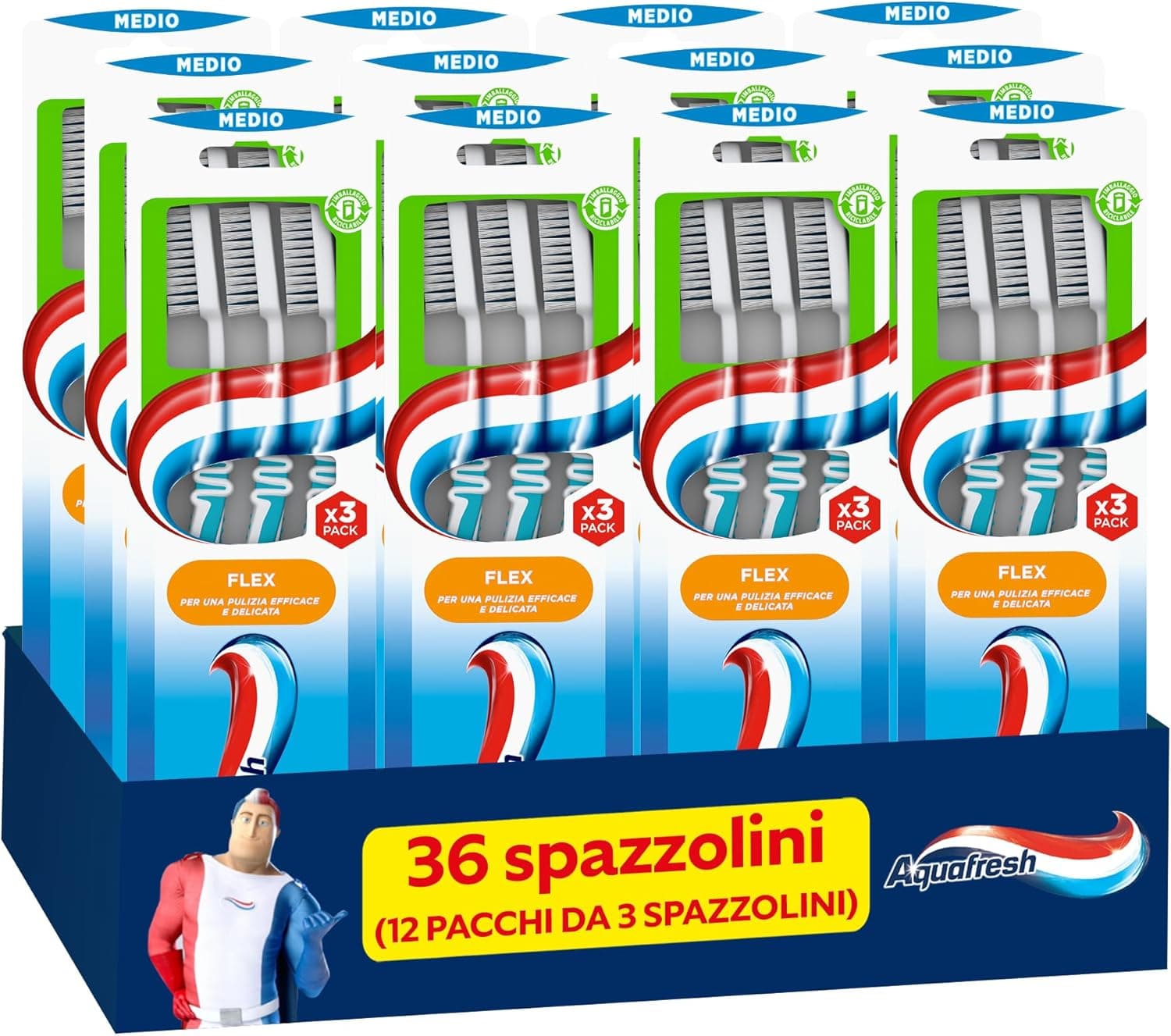 Aquafresh Escova interdental Tris - embalagem de 12 x 58 g