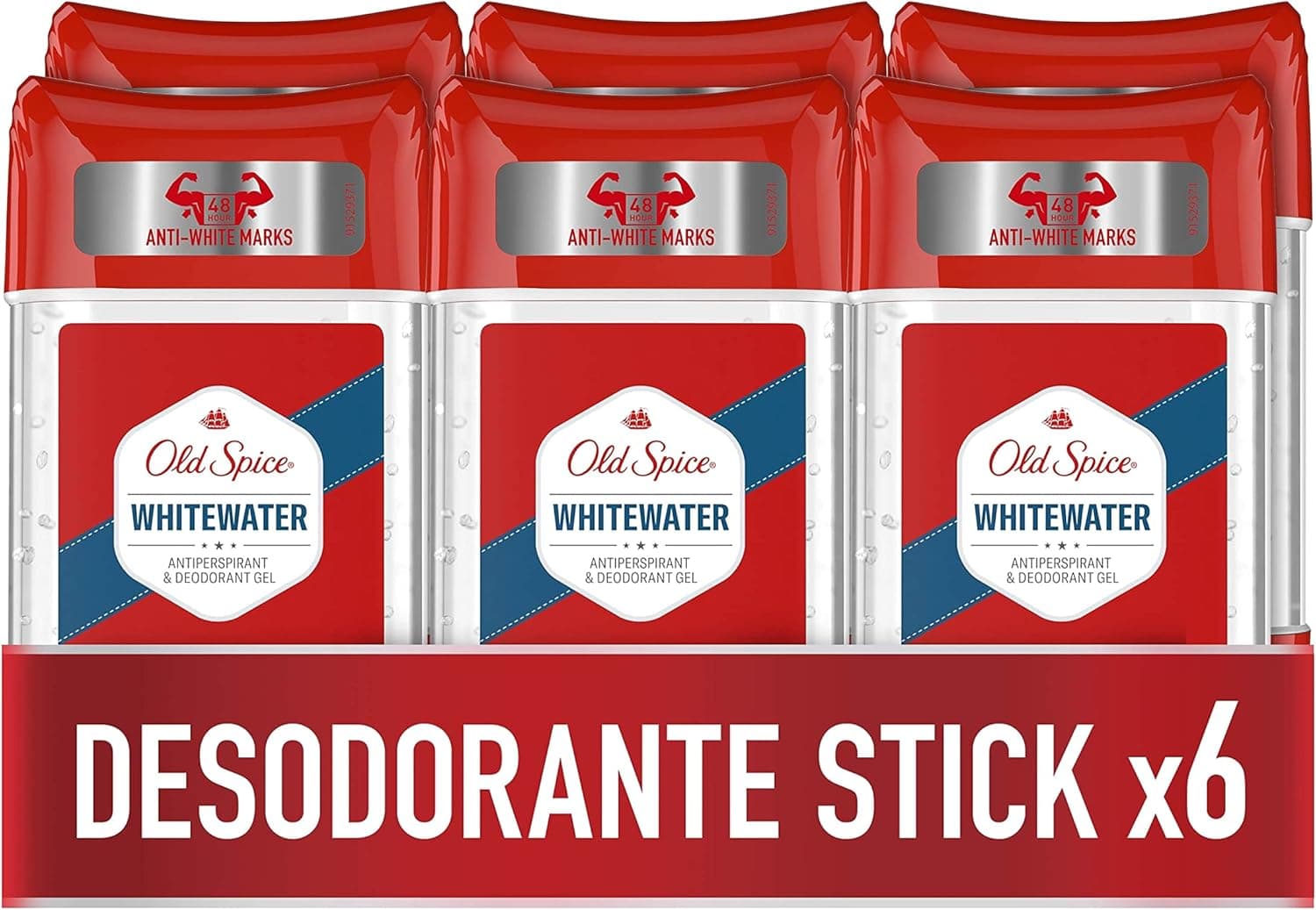 Old Spice Whitewater Gel anti-respirável e desodorizante 70 ml x 6