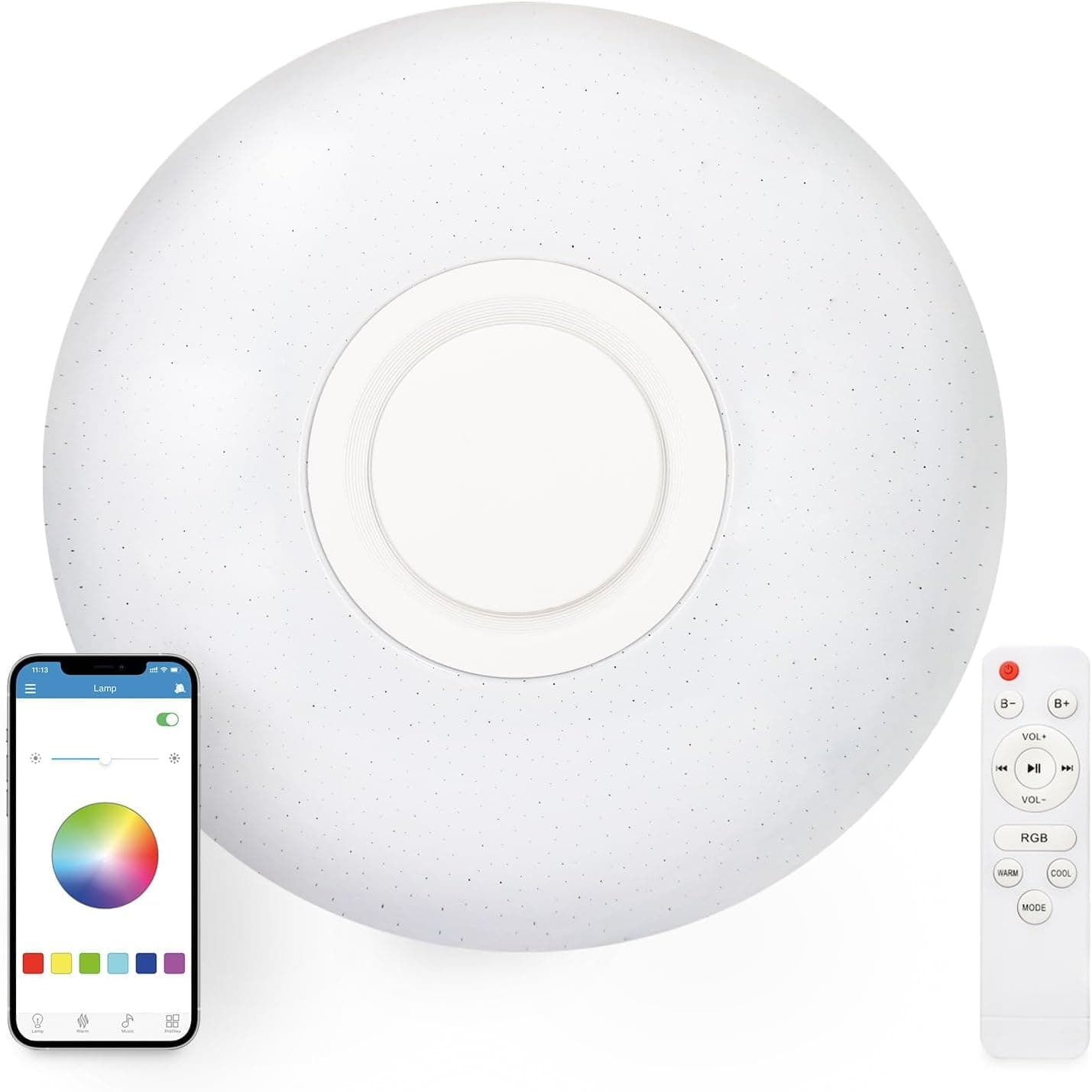 KSIX LED Ceiling Light | Plafon de teto com coluna integrada e luz RGB 40 cm 30W