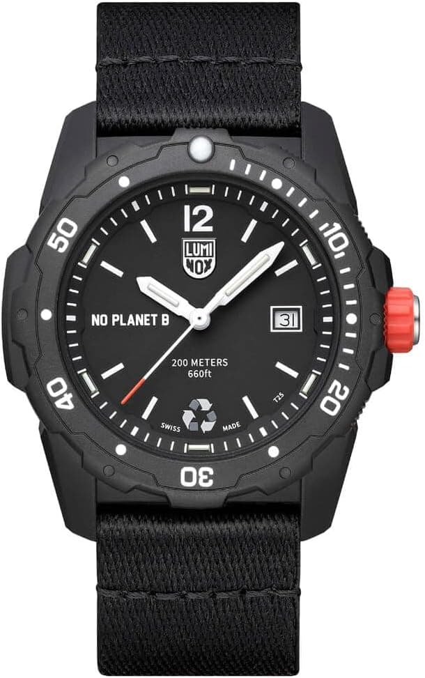 Luminox Relógio analógico para homens de quartzo suíço com correia em plástico XB.3722. Eco, Preto, aventureiro