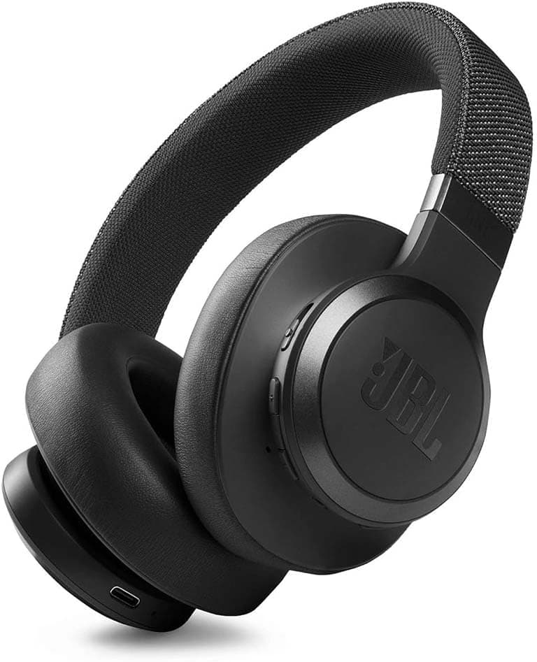 JBL LIVE 660 NC Auriculares circulares sem fios com cancelamento adaptativo de ruído, tecnologia Bluetooth, até 50 h de bateria sem NC, assistente de voz e conexão multiponto, preto