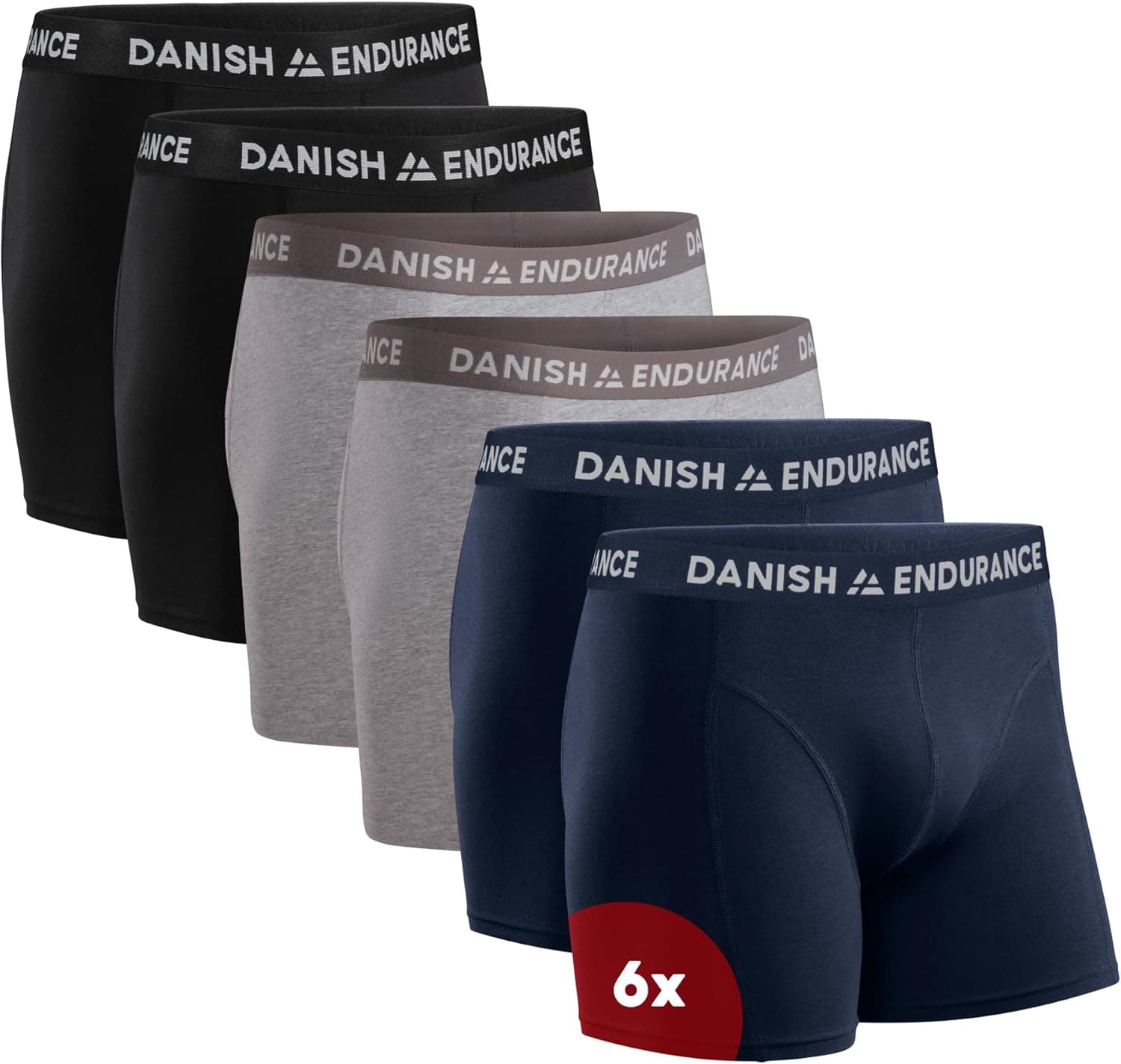 DANISH ENDURANCE | Pack de 6 boxers em algodão confortável e elástico para homem