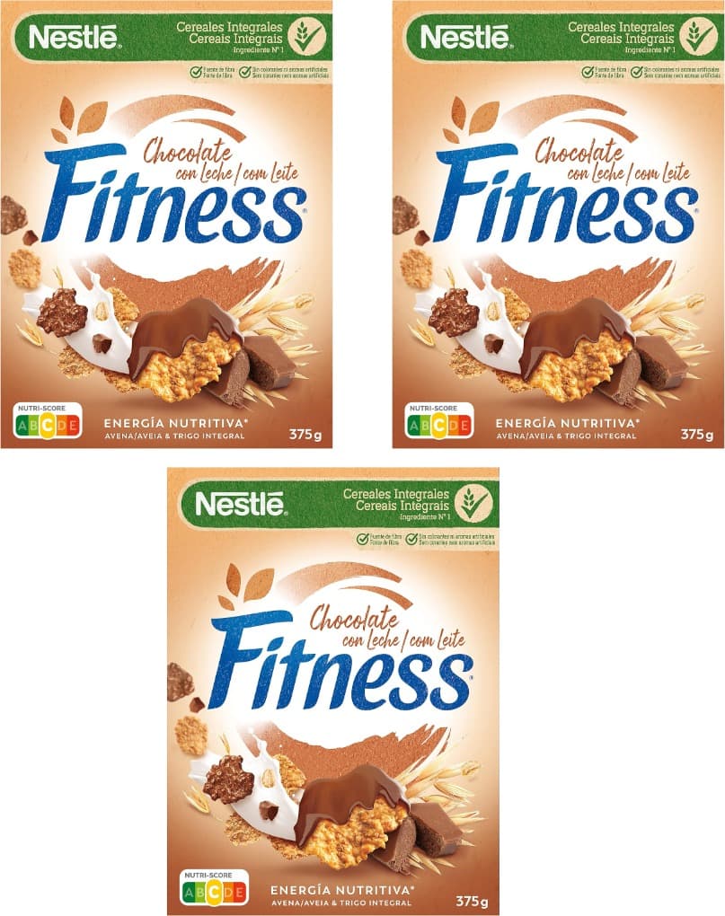 Cereais Nestlé Fitness chocolate com leite, 375 g x 3