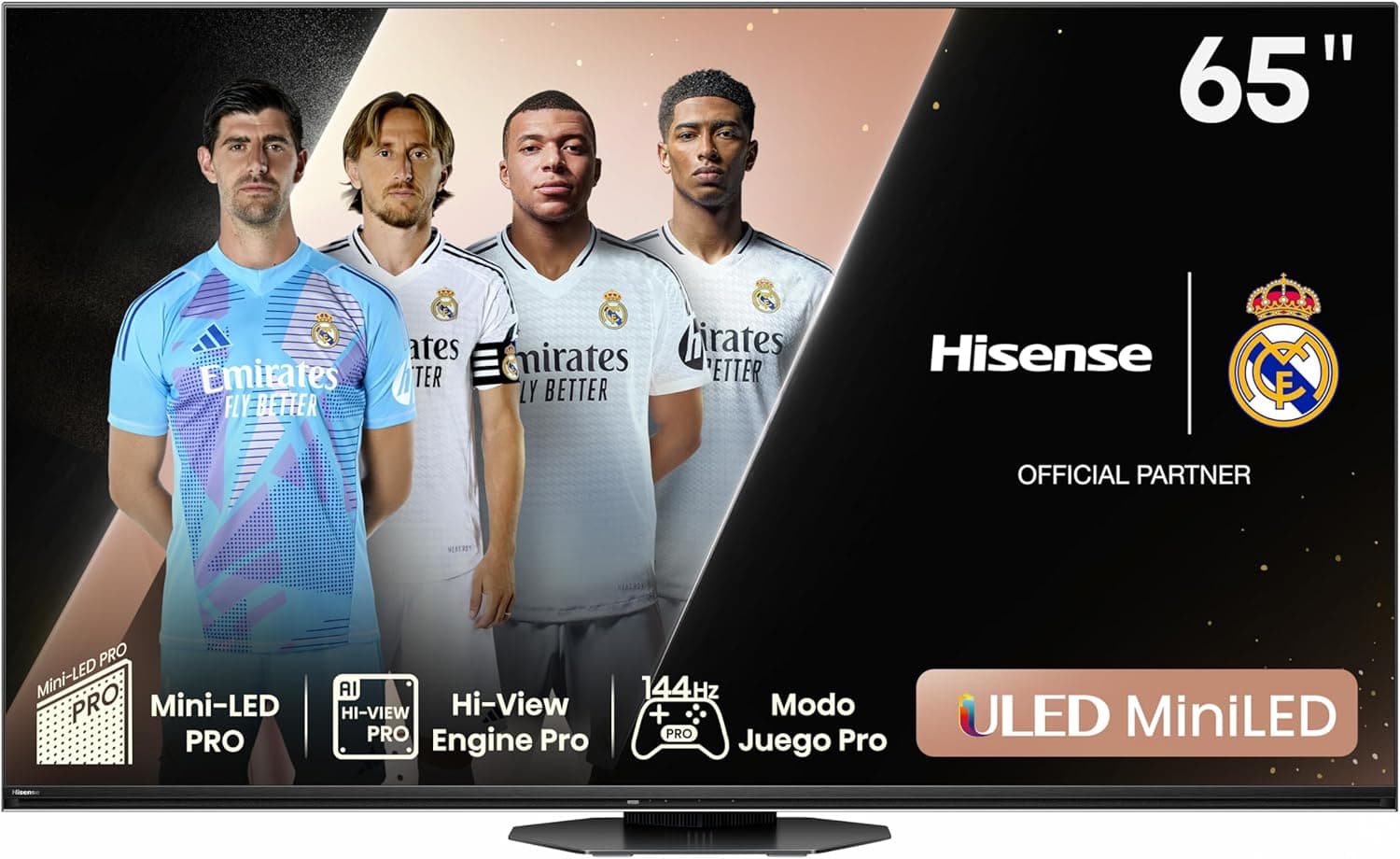 Hisense 65U8NQ Mini-LED televisor, 65 polegadas, com Quantum Dot Colour, 2,1,2 Som multicanal, modo de jogo de 144 Hz, VRR 240 fps, Dolby Vision IQ & Dolby Atmos, processador Hi-Vision ew Engine