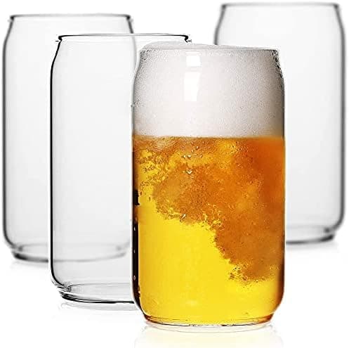 LUXU Conjunto de 4 copos de cerveja, 591 ml, copos de cerveja para qualquer bebida e ocasião