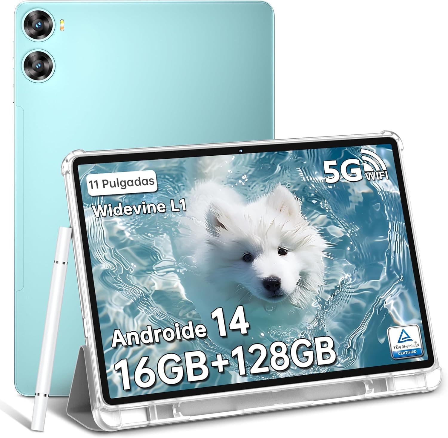 OUKITEL OT9 Android 14 WiFi Tablet de 11 polegadas - 16 GB + 128 GB (1 TB TF) Gaming tablet bateria 8000 mAh tablet tátil Widevine L1, 13 MP + 5 MP | Altifalantes duplos, BT5.0 | 5G WiFiFiFi I | 3.55