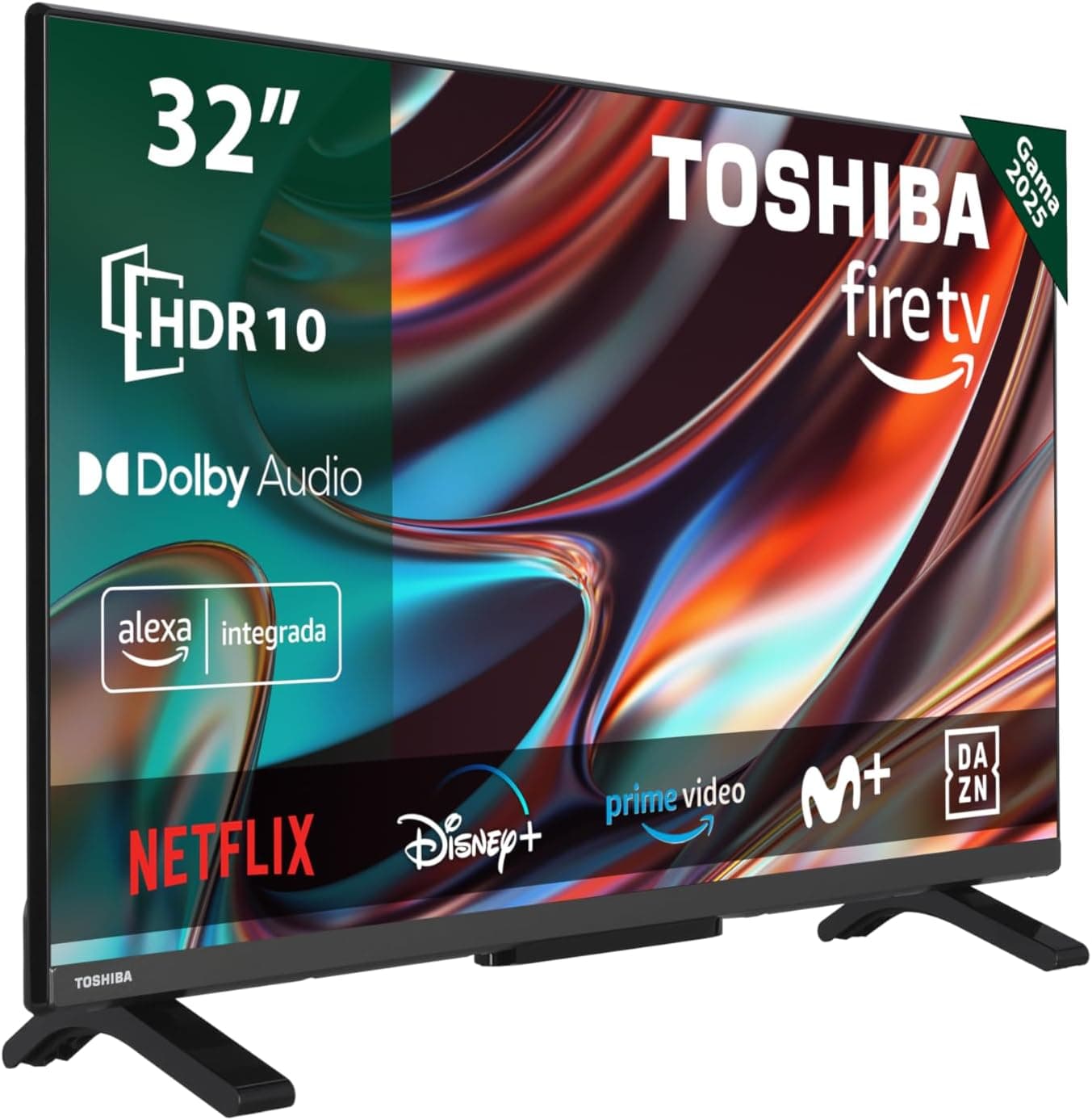 Toshiba 32WF2F63DAE Smart Fire TV de 32 polegadas (HD Ready, HDR10, controlo de voz Alexa, Bluetooth, Airplay) 