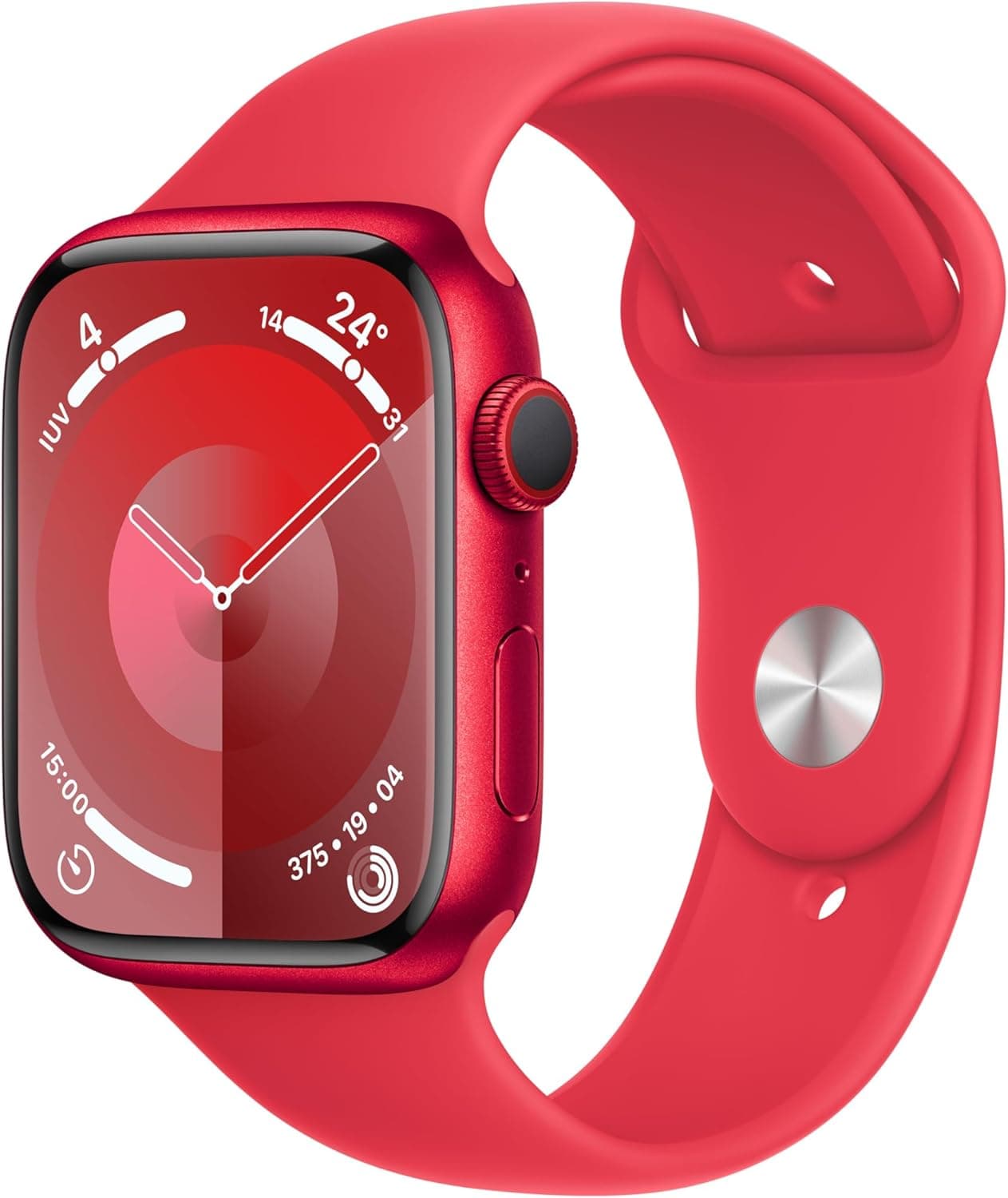 Apple Watch Series 9 (GPS celular) - caixa de alumínio (produto) rede de 45 mm - correia desportiva (produto) rede - tamanho M/L