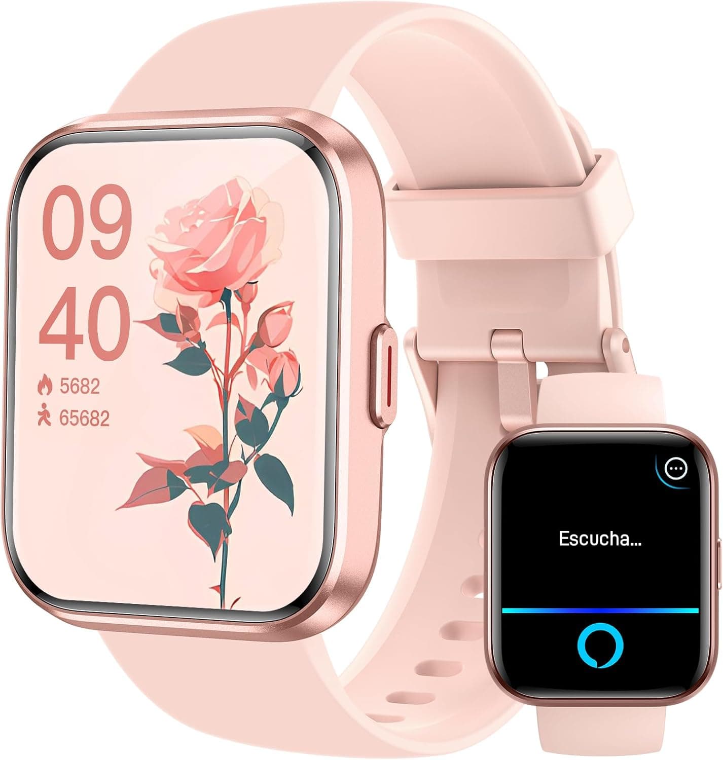 Woneligo Relógio inteligente mulher homem com chamadas Bluetooth, 1,8" Alexa incorporado Smartwatch mulher, com pulsómetro, PO2, sonho, IP68 impermeável, relógio desportivo mulher de 100 modos