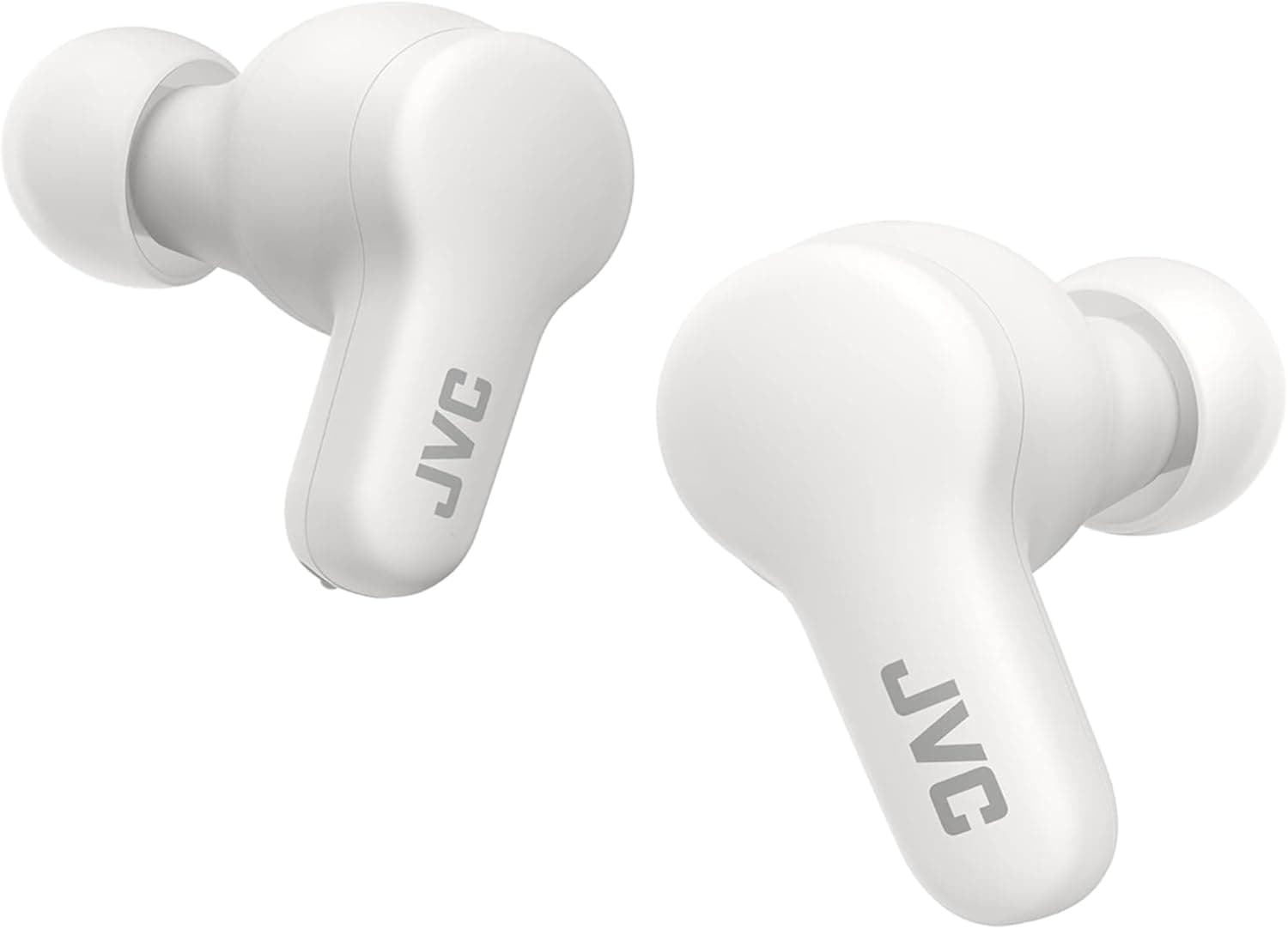 JVC Auriculares sem fios Gumy com Bluetooth 5.3, True Wireless, revestimento elástico, bateria de 24 horas, 3 modos de som, resistência a salpicos iPX4, HA-Z77T-W (branco)