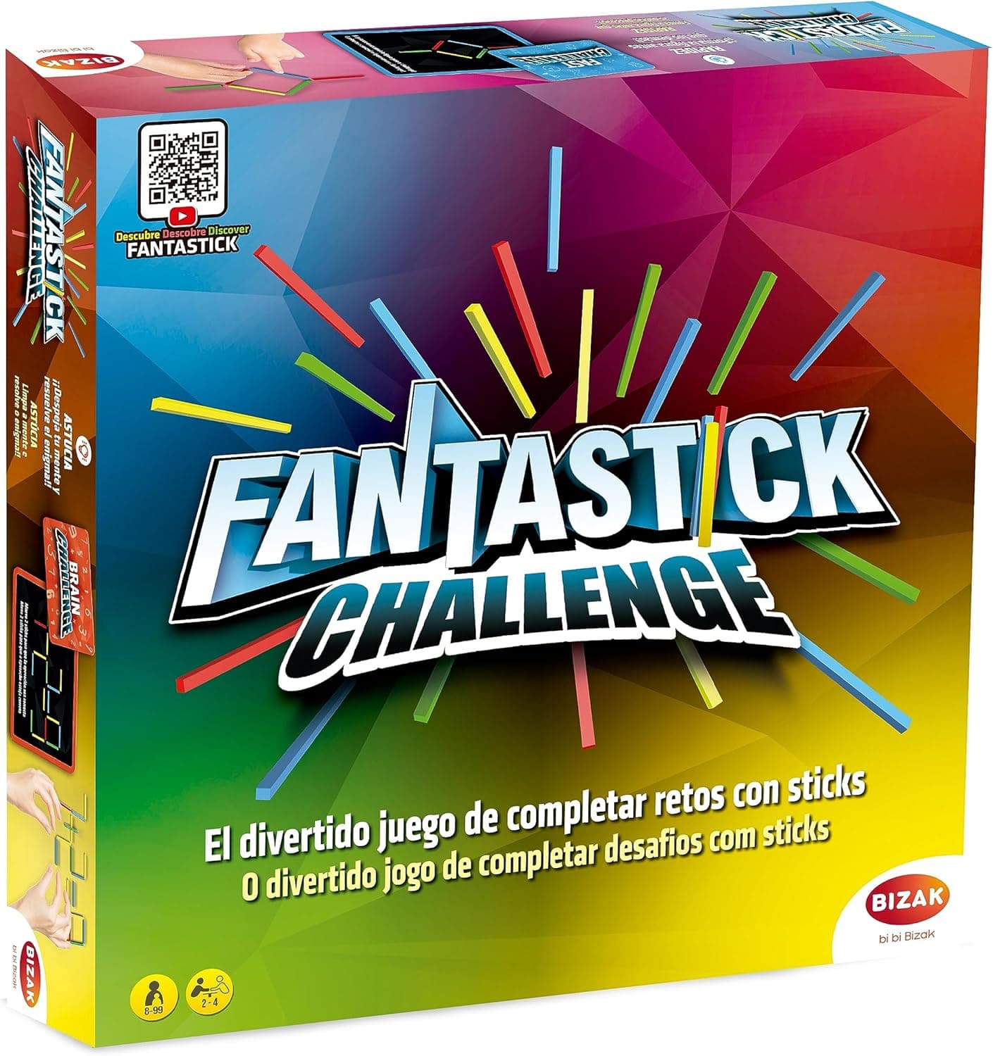 Bizak Jogo Fantastick Challenge, divertido jogo de desafios com sticks para famílias e amigos (35001937)
