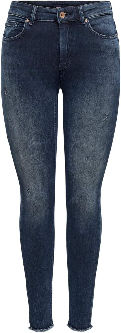 Only ONLBLUSH Mid Waist Skinny Fit Jeans S Blue Black Denim Calças de Ganga para mulher