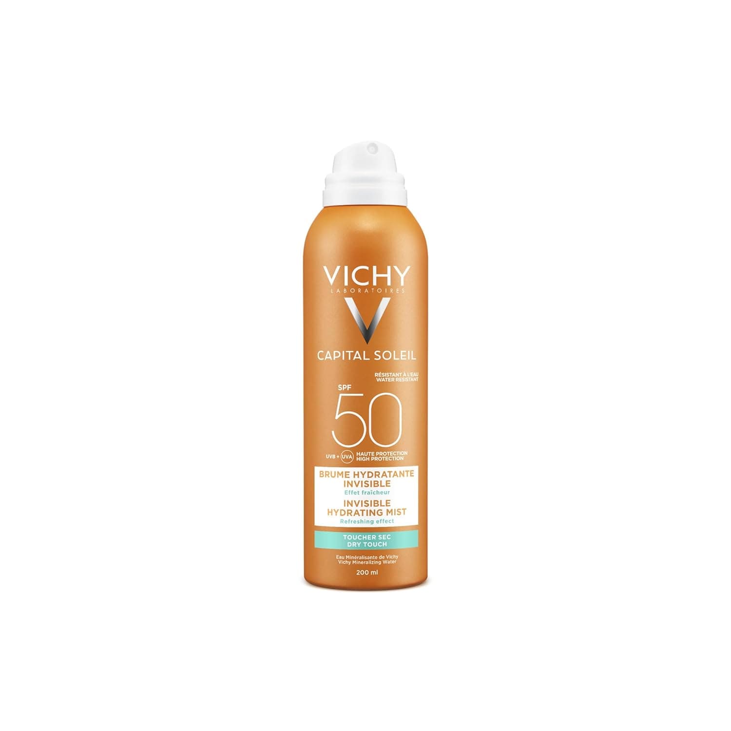 Vichy Bruma invisível hidratante, SPF50, protege contra raios UV, ativos dermatológicos, capital solar, 200 ml, a embalagem pode variar