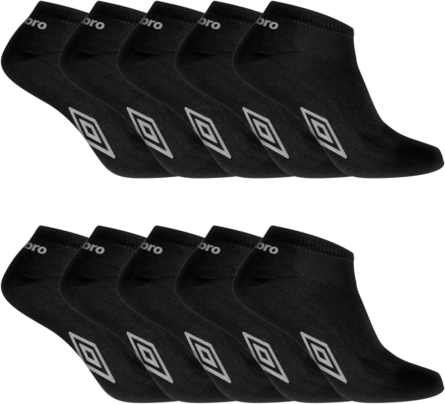 Umbro | Pack de 10 pares de meias para homem em branco e preto
