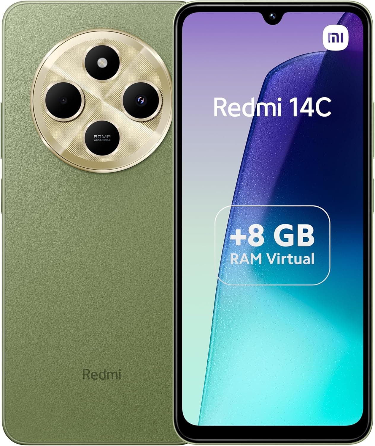 Xiaomi Redmi 14C Smartphone de 8 + 256 GB, ecrã LCD de 6,88" de 120 Hz, MediaTek Helio G81 Ultra, câmara dupla com IA de 50 MP, 5160 mAh, NFC