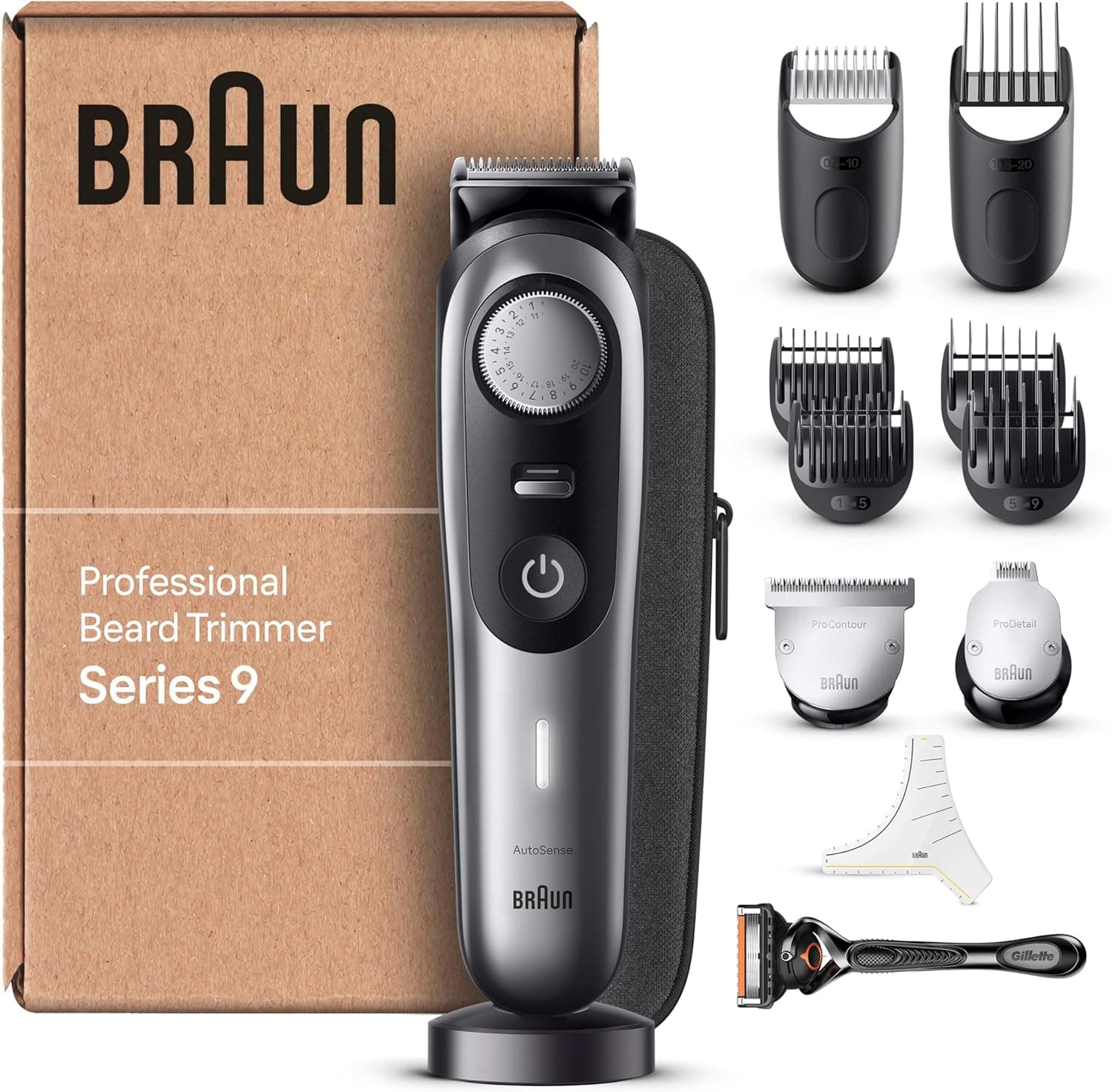Braun Aparador profissional de barba série 9 BT9440, aparador com acessórios de barbeiro e 180 minutos de automonomia