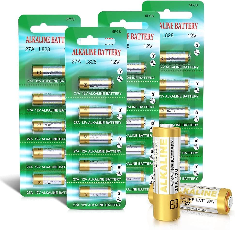 Pilhas alcalinas de 27 A, 12 V, A27S, MN27, L828, A27, 12 V, 20 unidades