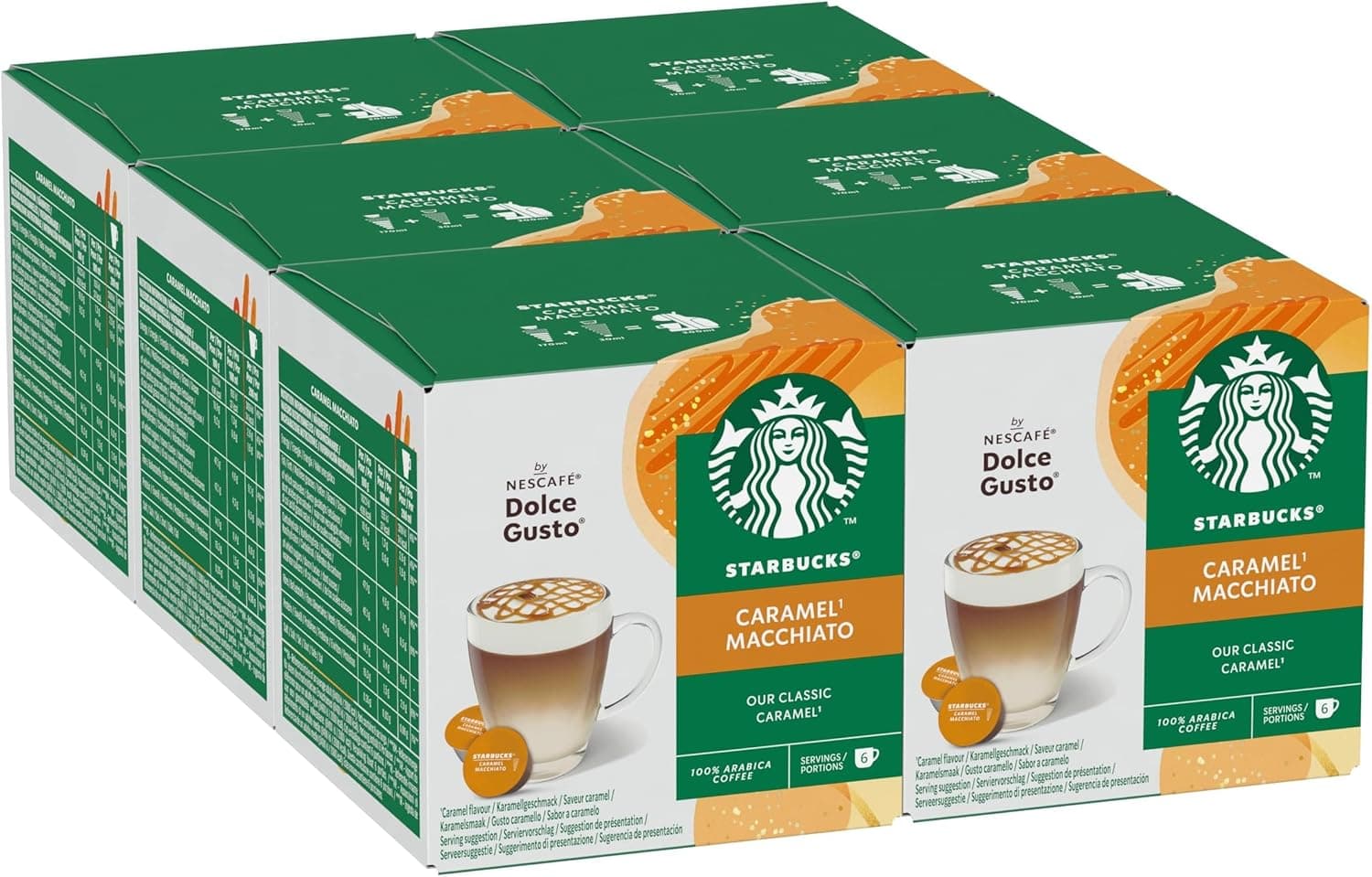 Starbucks Caramel Macchiato Dolce Gusto | 72 cápsulas de café compatíveis com Nescafé Dolce Gusto