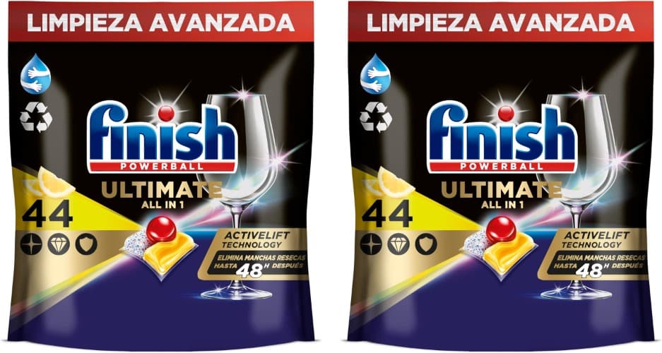 Finish Powerball Quantum Ultimate Pastilhas para máquina de lavar loiça, 44 pastilhas x 2
