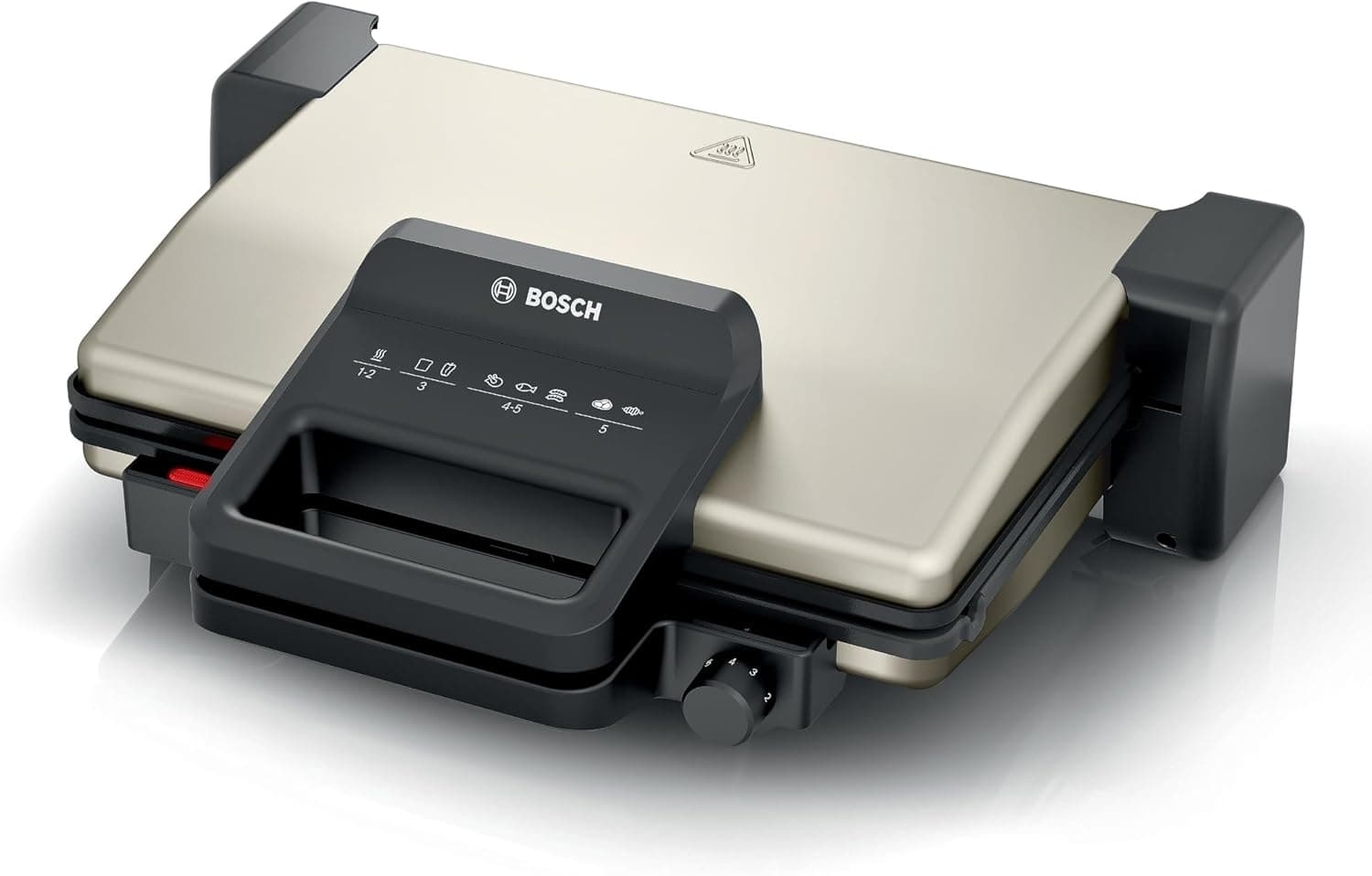 BOSCH - Grill, três posições, 2000 W, placas adequadas para máquina de lavar louça, fácil de limpar, aço, TCG3302