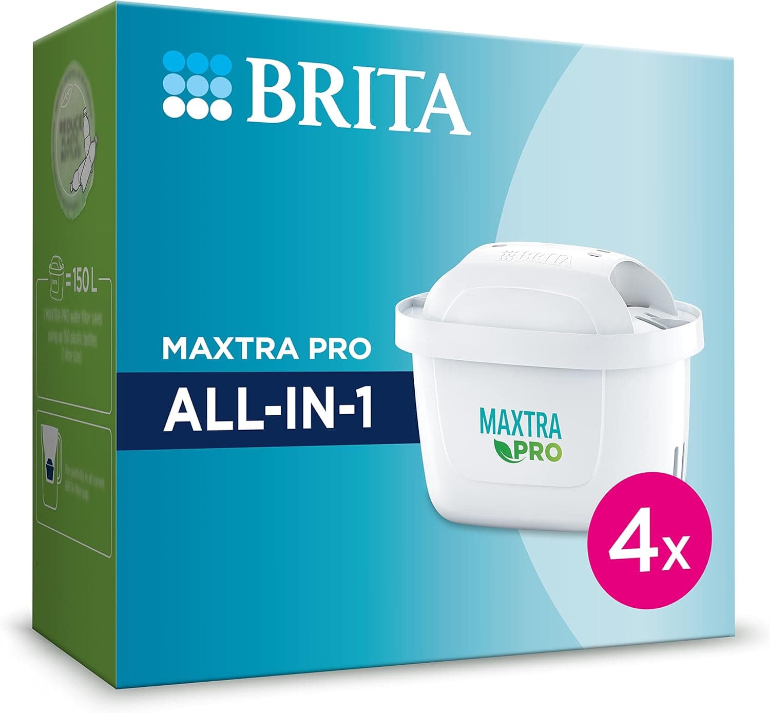 BRITA MAXTRA PRO All-In-1 | Pack de 4 recargas para jarros filtrantes, reduz impurezas como PFAS, cloro e calcário