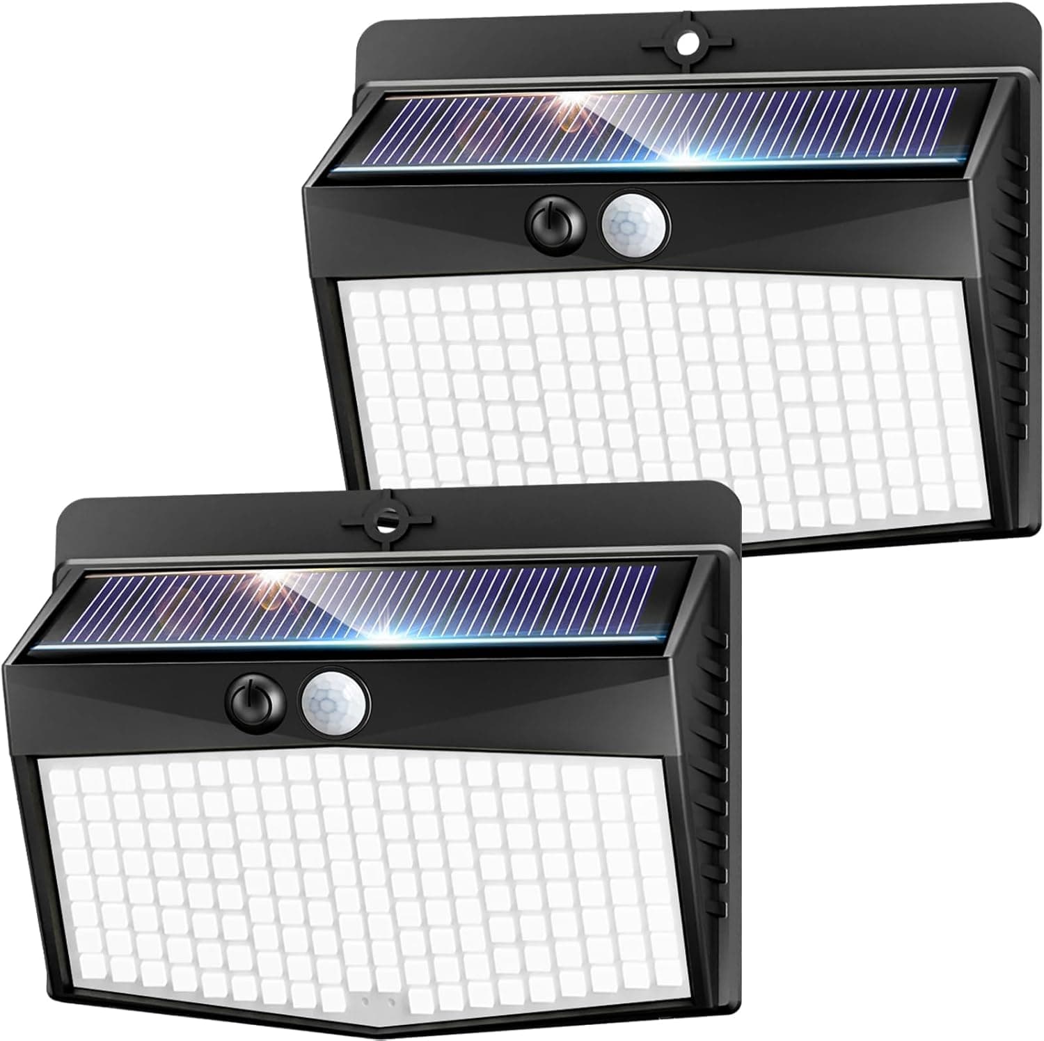 nipify Luz Solar Exterior,3 Modos / 2 Paquete Luz Solar Exterior con Sensor de Movimiento, Impermeable Foco exterior solar para Jardín, Garaje, Calle, Patio, Caminos