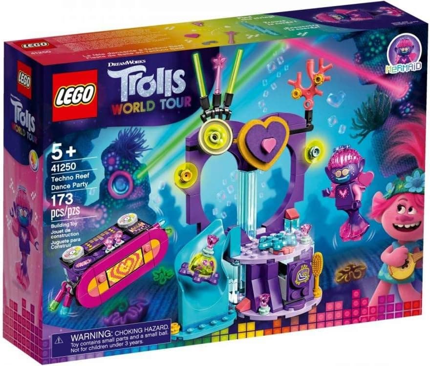 LEGO Trolls - Festa de dança em Techno Reef, brinquedo de construção inspirado no filme de animação, inclui bonecas de vários personagens, a partir de 5 anos, novidade 2020 (41250)