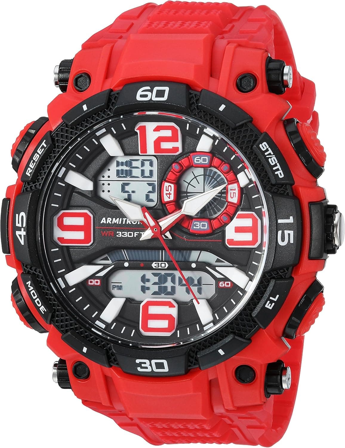Armitron Sport Relógio cronógrafo analógico digital com correia de resina para homem