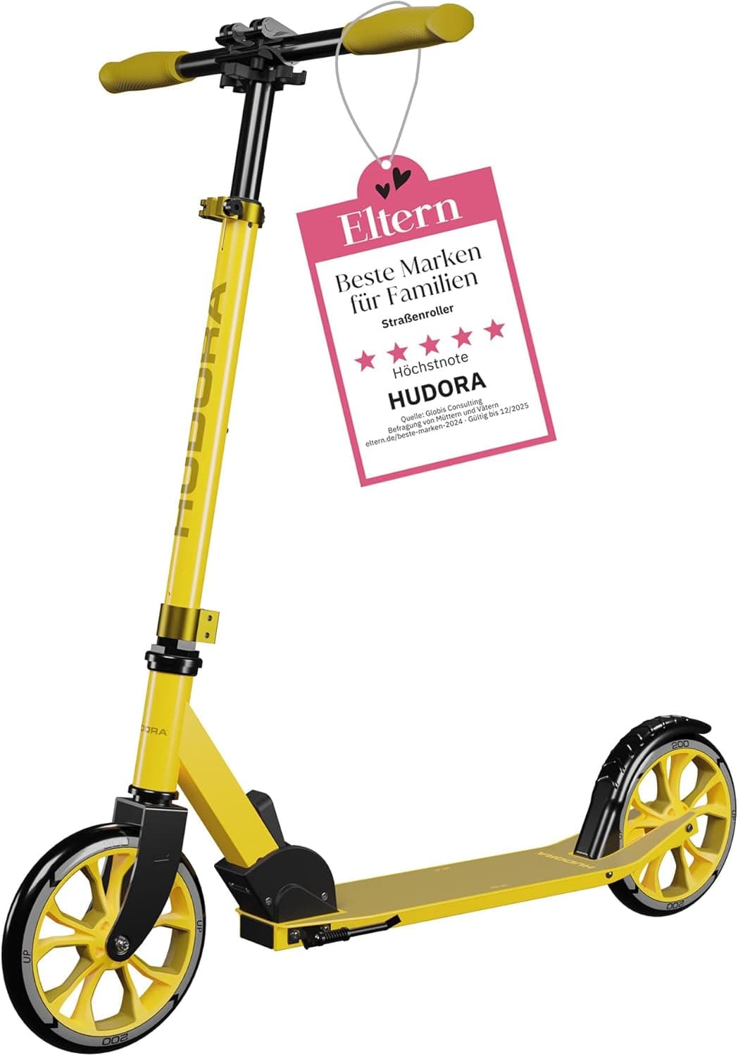 HUDORA Scooter Up 200 - Dobrável, regulável em altura, com cavalete - para crianças, adolescentes e adultos - Scooter a pedais Scooter de cidade