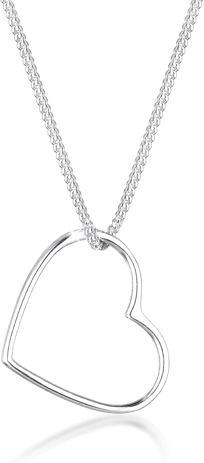 Elli Colar de coração pendente, love cut out, em prata de lei 925