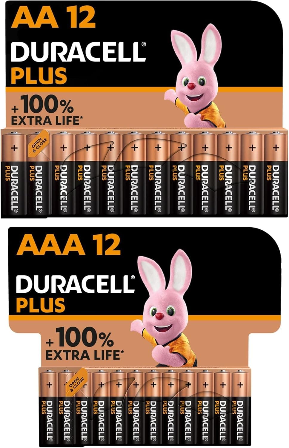 Duracell - Pilhas alcalinas Plus, 24 pilhas (12 AA + 12 AAA), 1,5 volts LR6 LR03 MN1500 MN2400