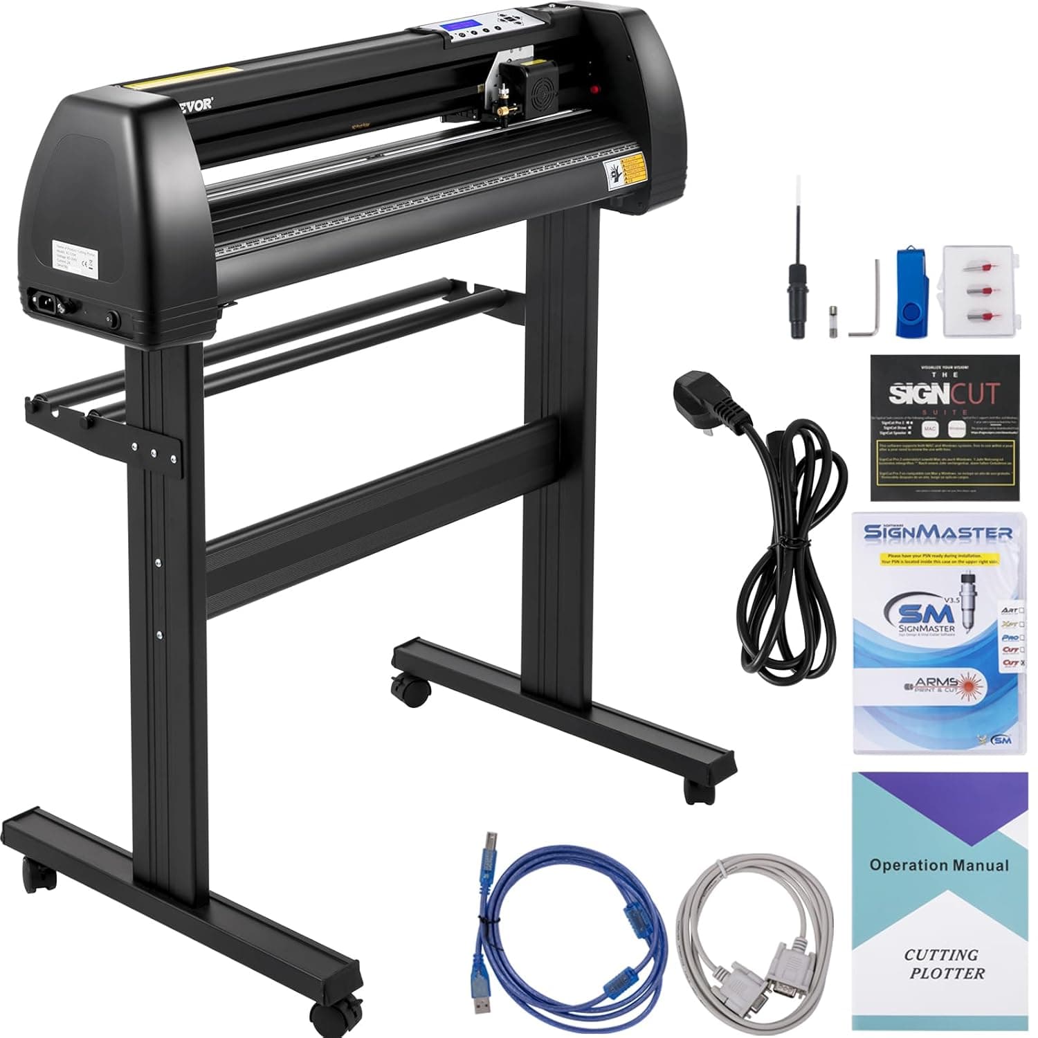 VEVOR Plotter de corte de vinil 720 mm cortador de vinil Plotter de impressão AC 90 - 264 V Plotter de corte 15 kg cortador de vinil letreiro corte Plotter impressora de vinil Graph-cut e Flexi