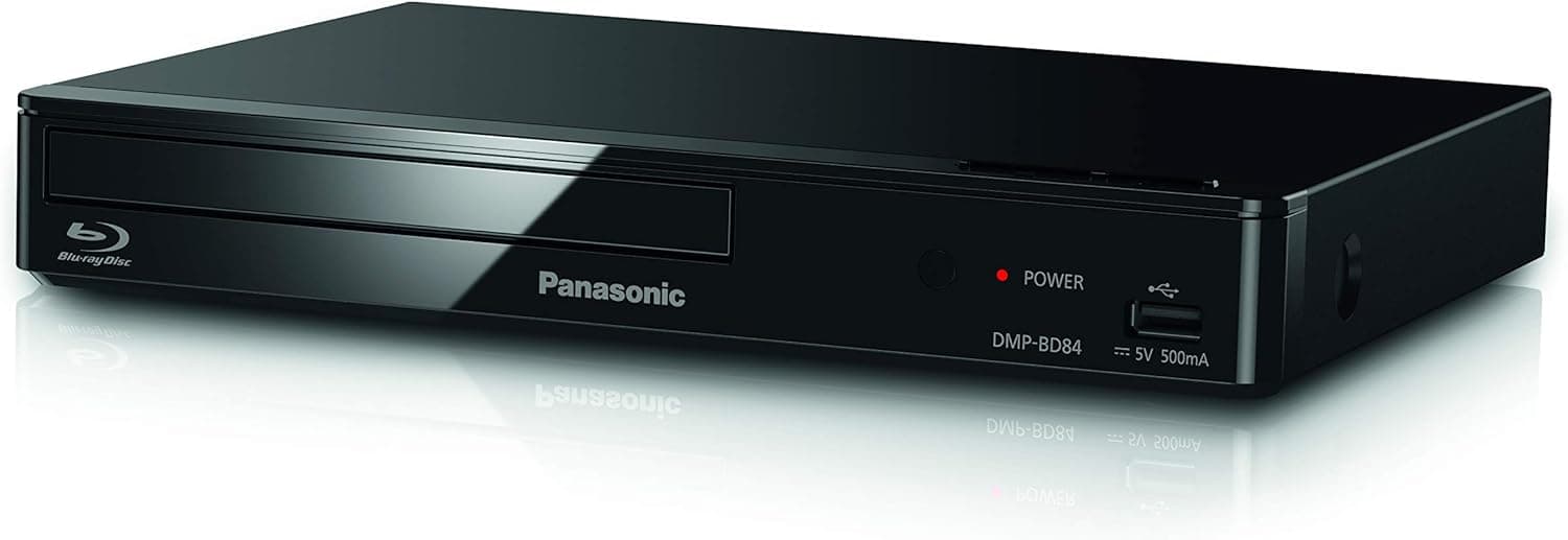 Panasonic DMP-BD84EG-K Red inteligente 2D reprodutor de Blu-ray Disc/DVD, aplicações da Internet, áudio de alta resolução, reprodução em disco rígido externo, USB, Ethernet, design compacto, preto