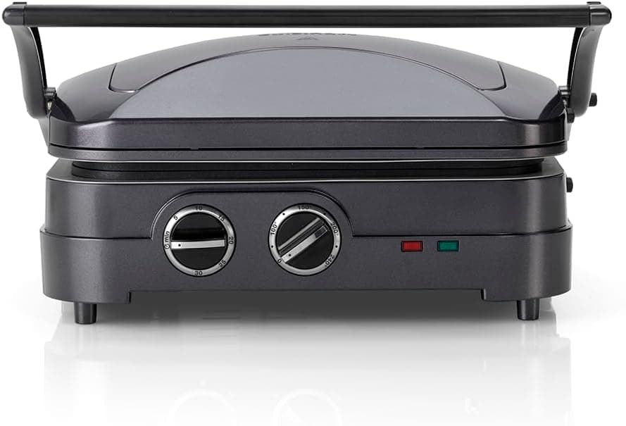 Cuisinart Griddle & Grill Torradeira de sanduicheira, panini press, ferro elétrico | Placas antiaderentes removíveis | Apto para máquina de lavar louça | grelha saudável, menos óleo | azul