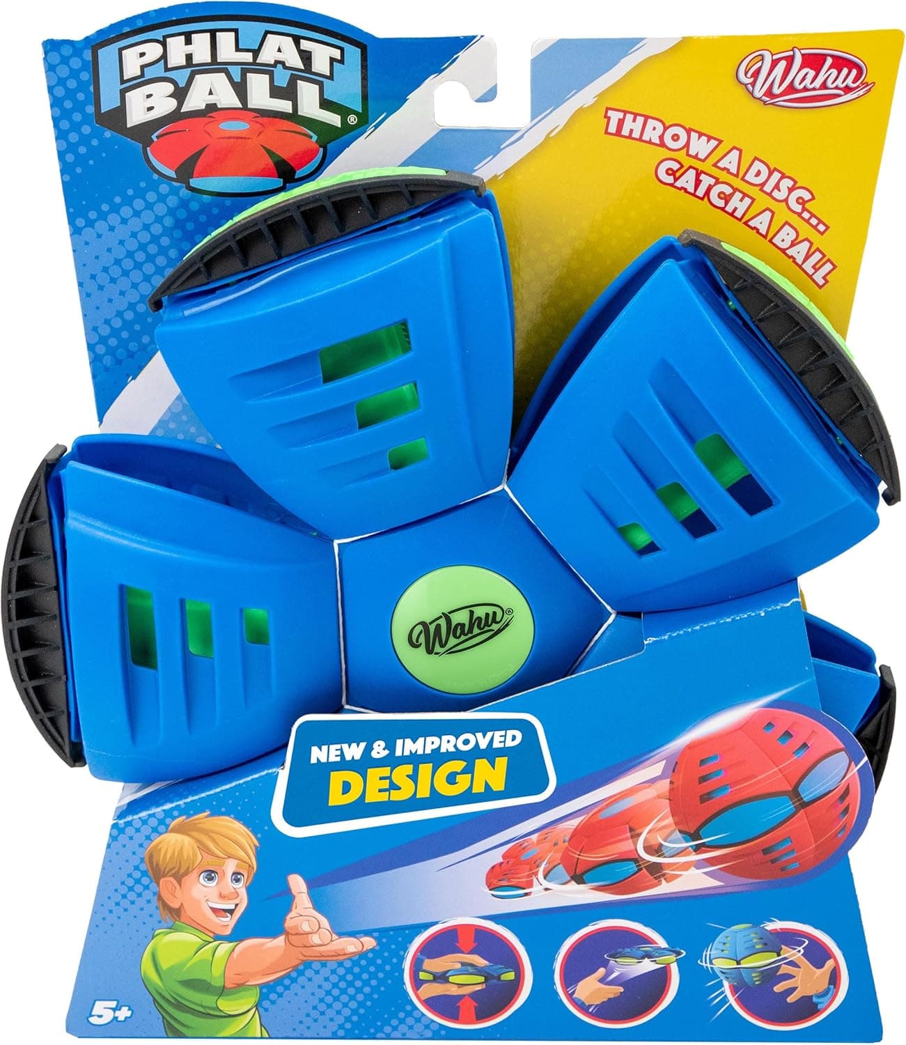 WAHU - PHLAT Ball Classic - Frisbee voador transformável em bola - Bola de 15,7 cm - Frisbee de 22,9 cm 