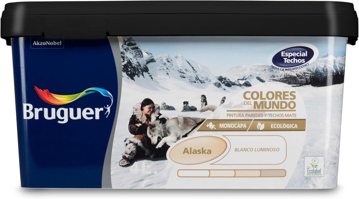 Bruguer Colores del Mundo Alaska | Tinta de parede branca mate monocapa 4 L