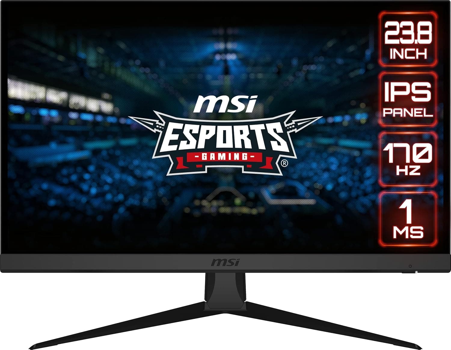 MSI G2422 Monitor Gaming FHD de 23,8 polegadas, painel IPS 1920 x 1080, 170 Hz / 1 ms, 102,58% sRGB, FreeSync Premium - DP 1,2a, HDMI 1,4b CEC