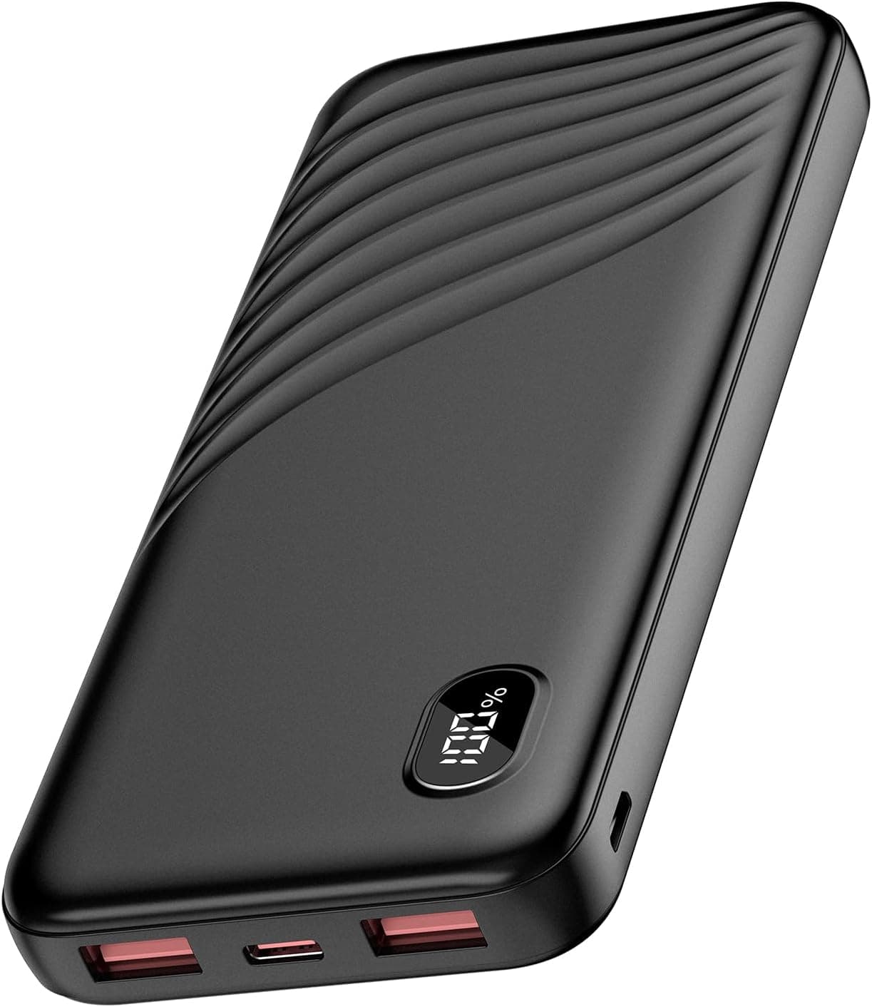 Power Bank, 22,5 W QC/PD 3,0 bateria externa de carregamento rápido, bateria portátil USB C Input & Output com ecrã LED, Powerbank com 2 entradas e 3 saídas para iPhone/Samsung/Tablet/iPad, etc