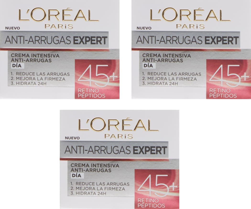 L'Oreal Paris Dermo Expertise tratamento anti-rugas especialista, creme de dia, peptídeos Retino, 50 ml x 3