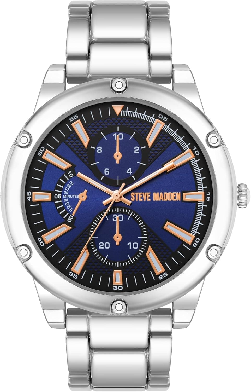 Steve Madden | Relógio de pulso para homem com bracelete azul e prateada