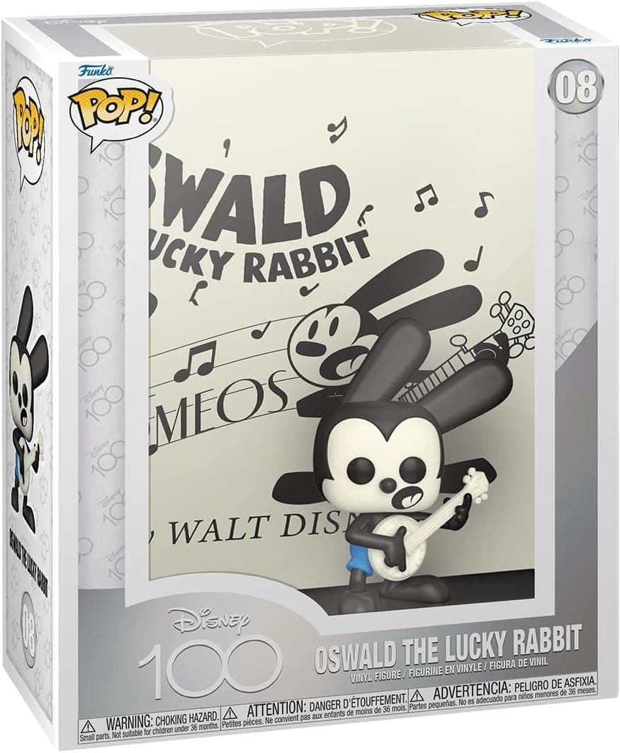 Funko Pop! Art Cover: Disney 100 - Oswald The Lucky Rabbit - Figura de vinil colecionável - ideia de presente- Mercadoria oficial 