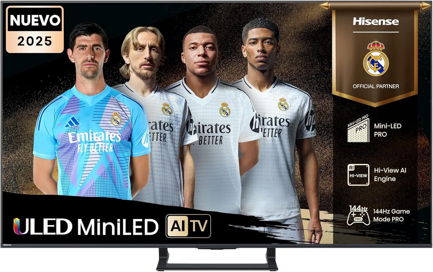 Hisense 55E8Q Mini LED Smart TV, Quantum Dot, 144 Hz, subwoofer integrado, Dolby Vision IQ & Dolby Atmos, Full Array Local Dimming, processador Hi-View Engine
