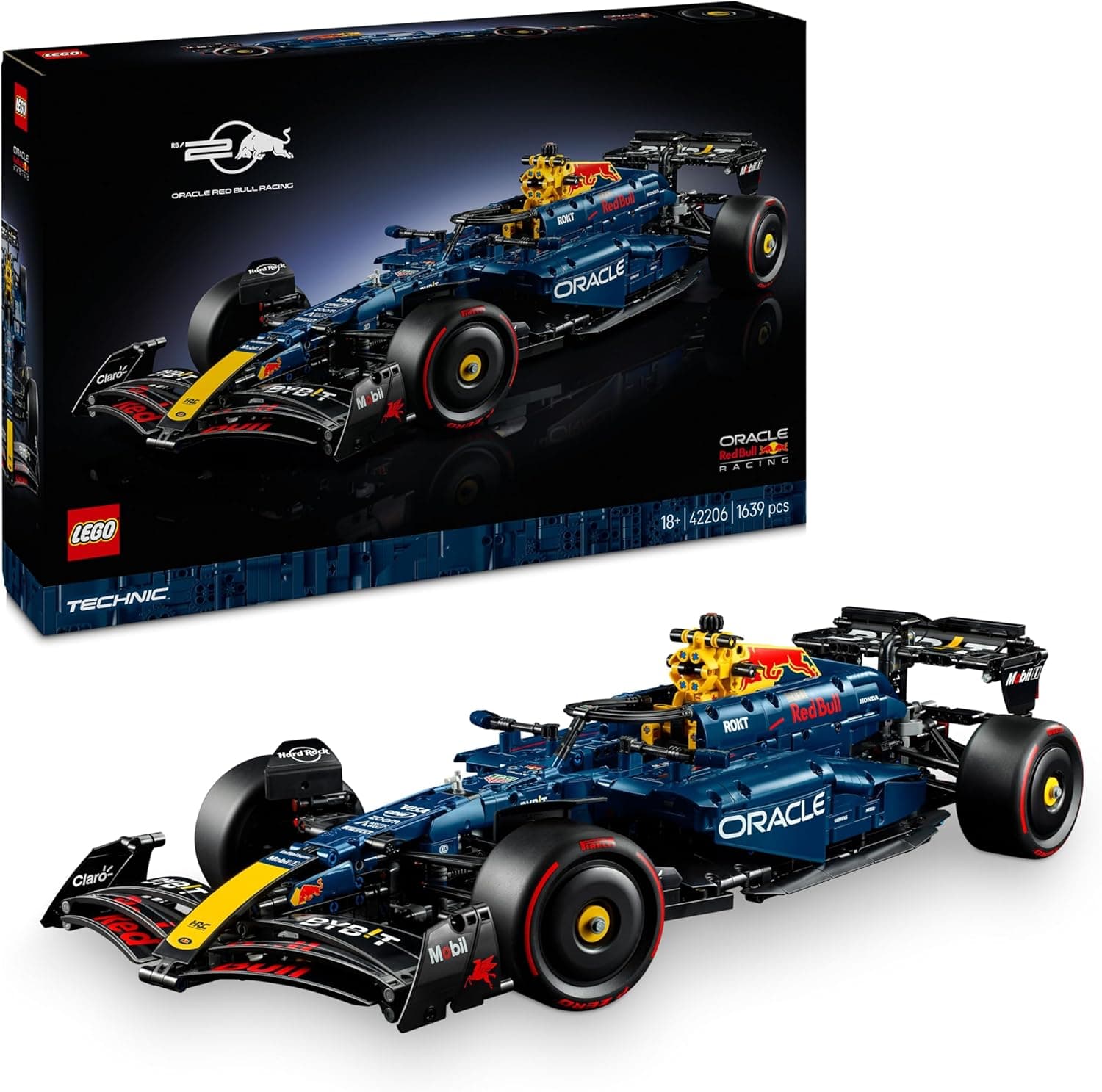 LEGO Technic Carro Oracle Red Bull Racing RB20 F1 kit de construção para adultos, casaco de carro de corridas de fórmula 1 a escala 1:8 com motor V6, presente para homens e mulheres 42206