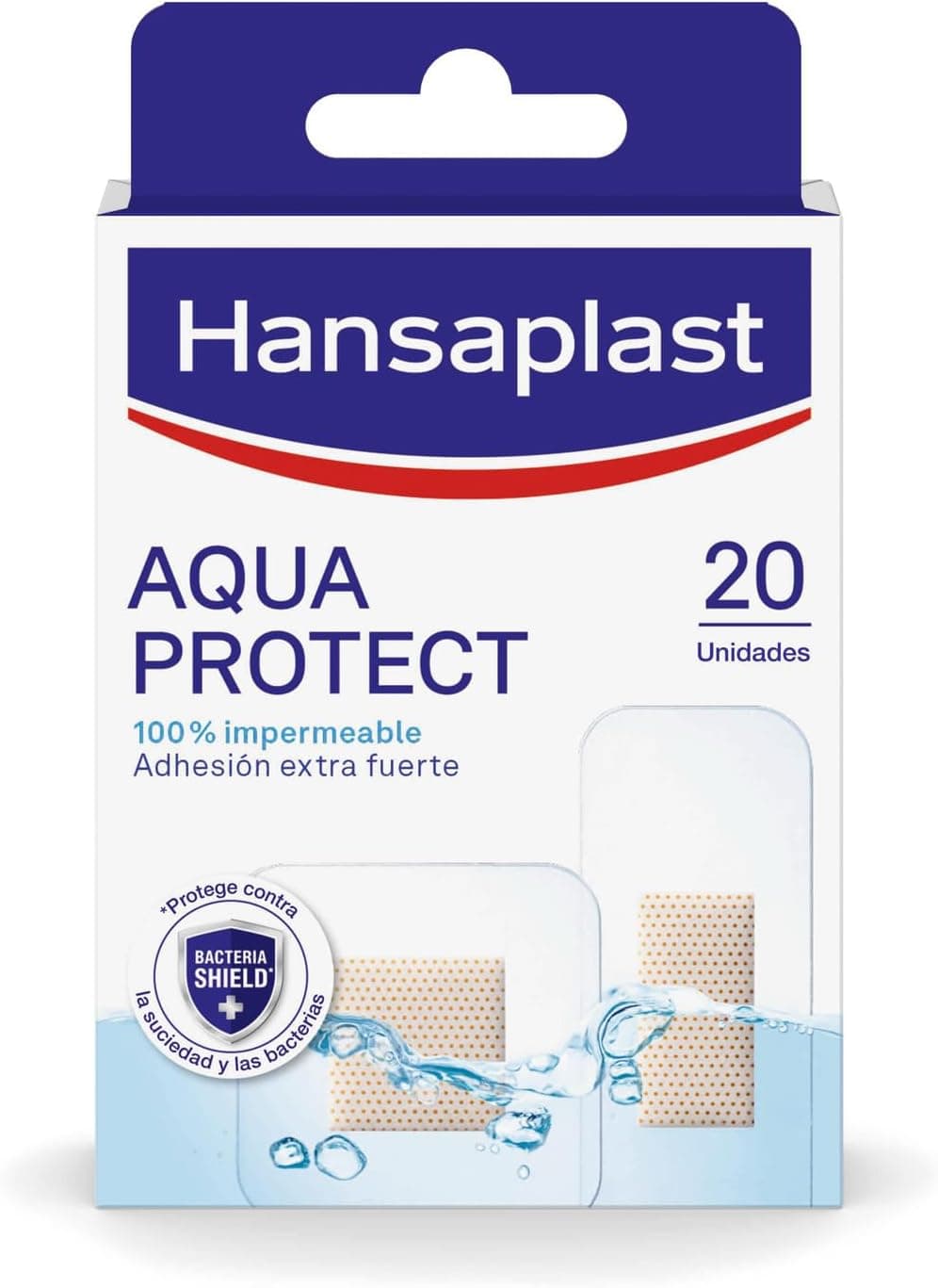 Hansaplast Aqua Protect | Pensos impermeáveis para feridas com alta aderência e absorção, 20 unidades