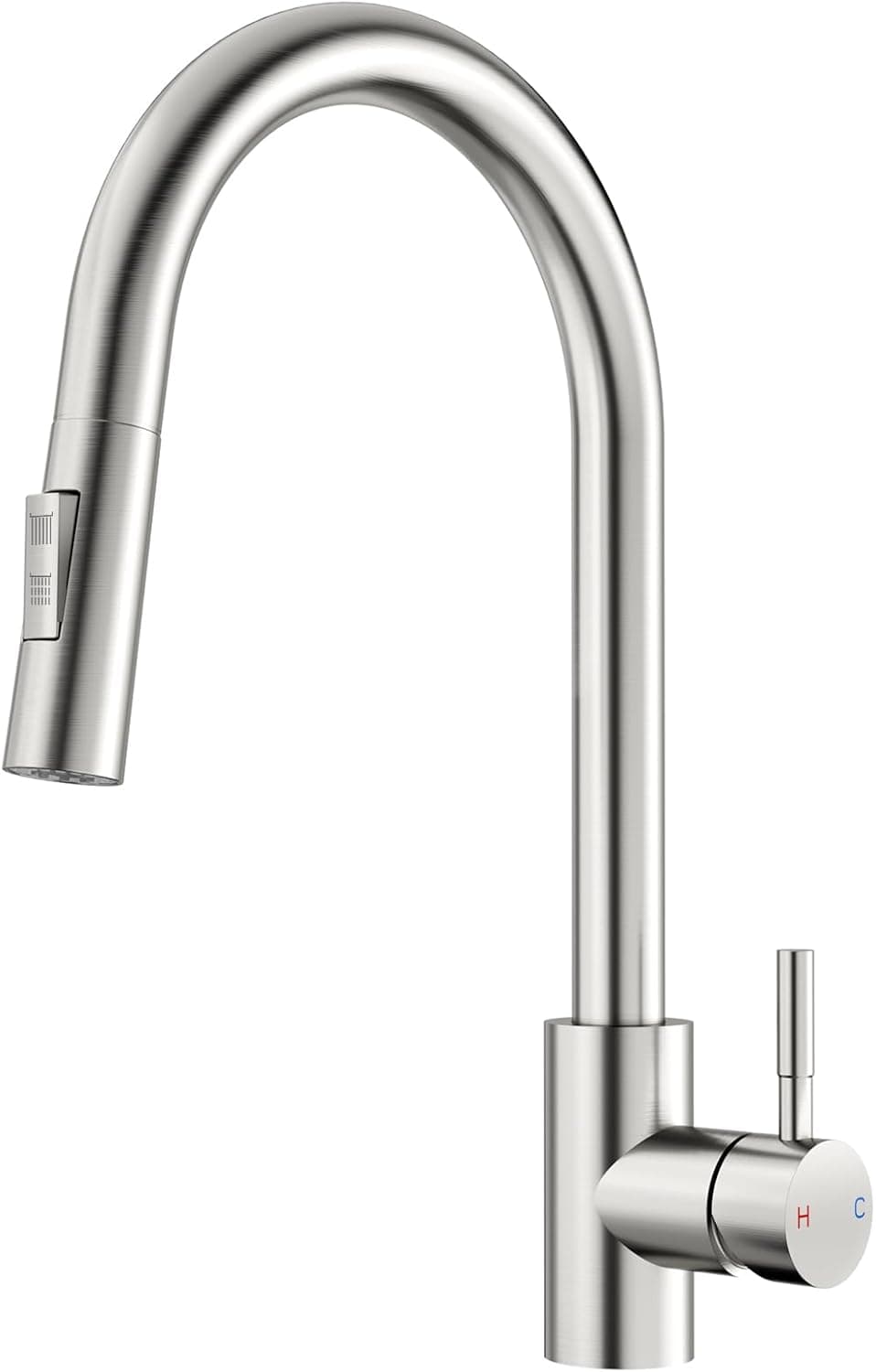 Rainsworth | Torneira de cozinha em aço inoxidável com chuveiro extraível, jato de água duplo e rotação 360°
