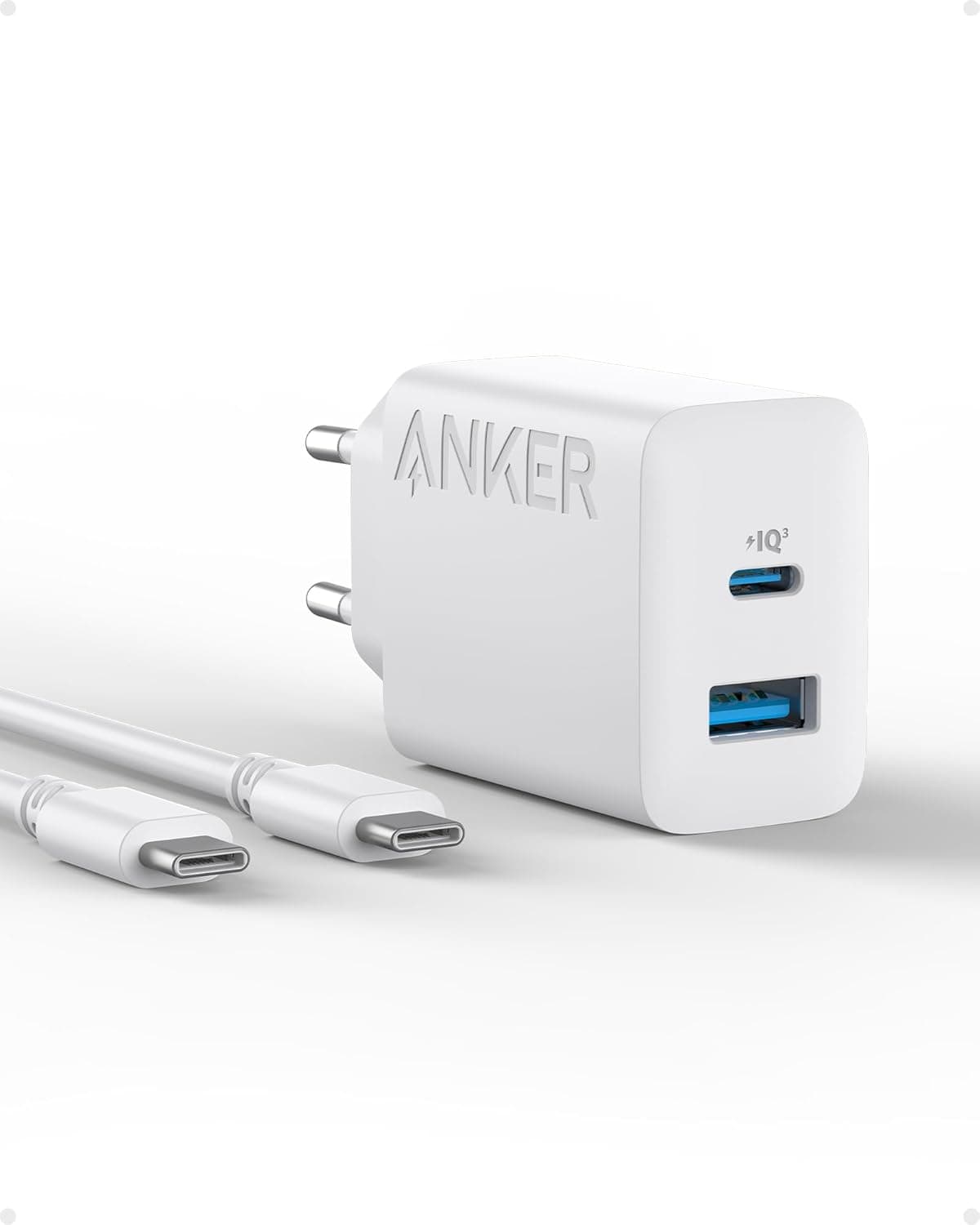 Anker Carregador iPhone carregamento rápido USB C de 20W, carregador de iPad, carregador rápido com duplo USB 20W