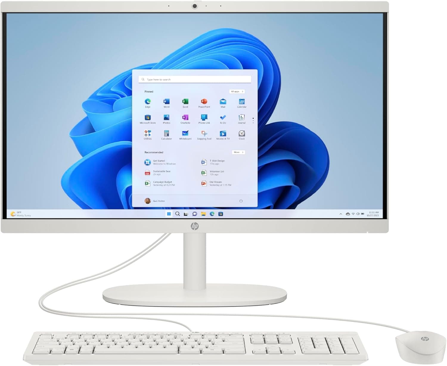 HP All-in-One 22-dg0014ns Computador de 21,5" (Intel N100, 8 GB RAM, 256 GB SSD, Intel UHD Graphics, Windows), teclado QWERTY espanhol
