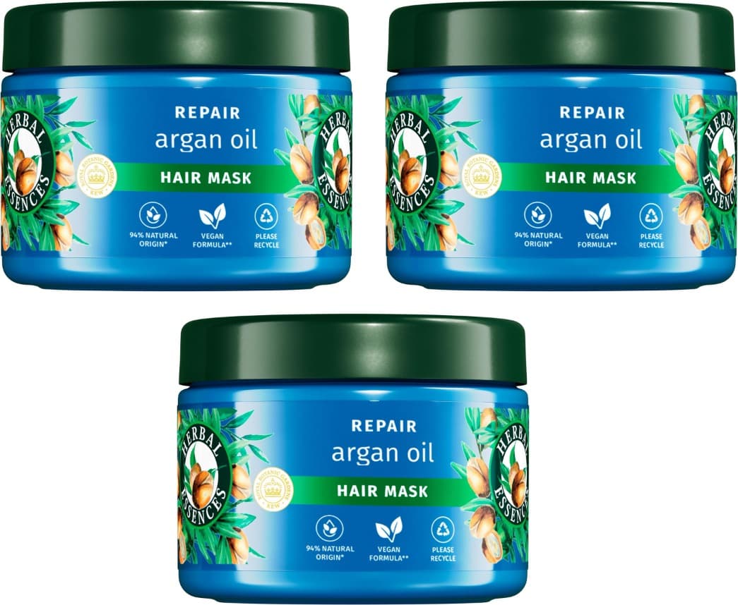 Herbal Essences máscara reparadora óleo argão, 500 ml x 3